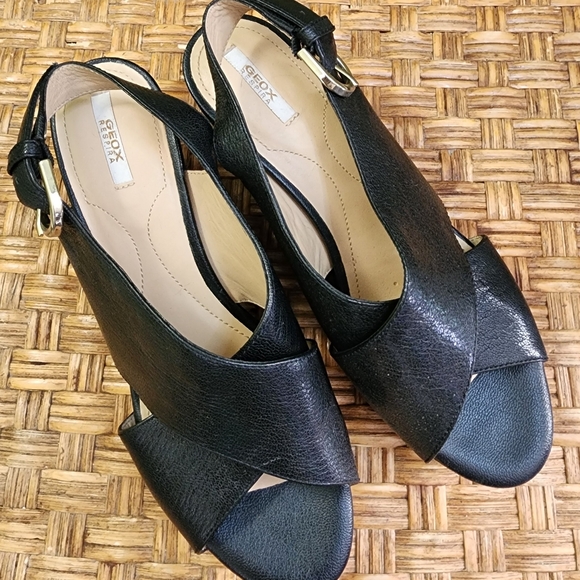 Geox Respira "Thelma" leather wedges sz 37.5 - Picture 8 of 15